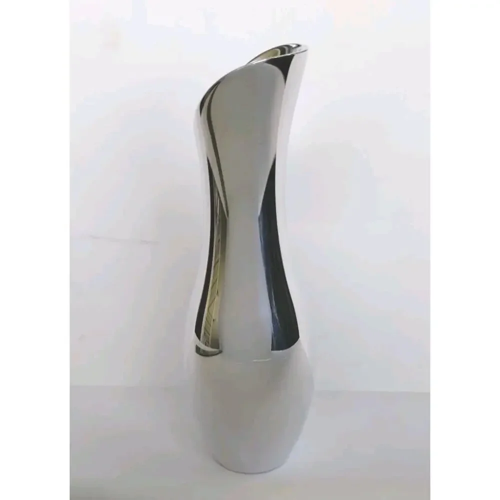 Nambe Silver Metal Bud Vase #6180 Modernist Aluminum Alloy Vintage 1998